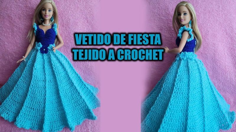 Vestido de fiesta para Barbie a crochet