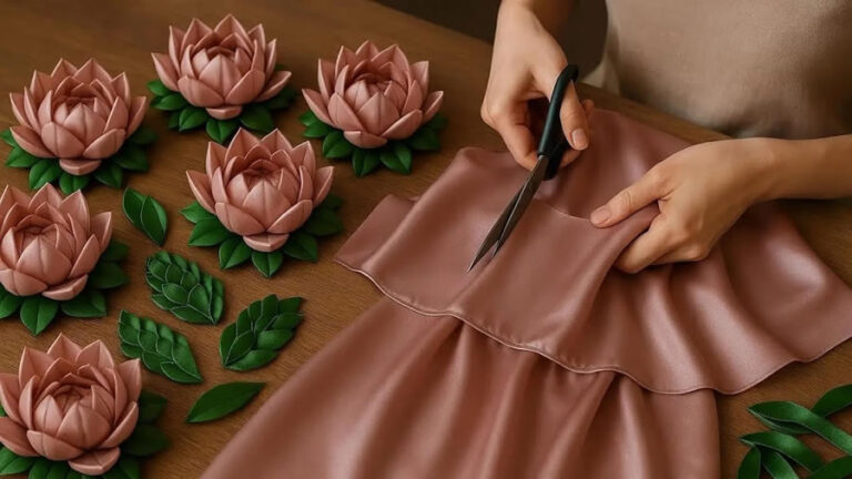 DIY Flor de Loto con Cinta de Raso o Tela ✂️ | Flores Artesanales Paso a Paso