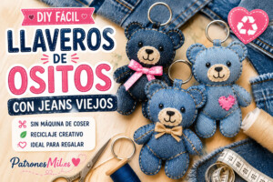 Llaveros de Ositos peluche con jeans