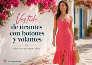 vestido-de-tirantes-con-botones-y-volante