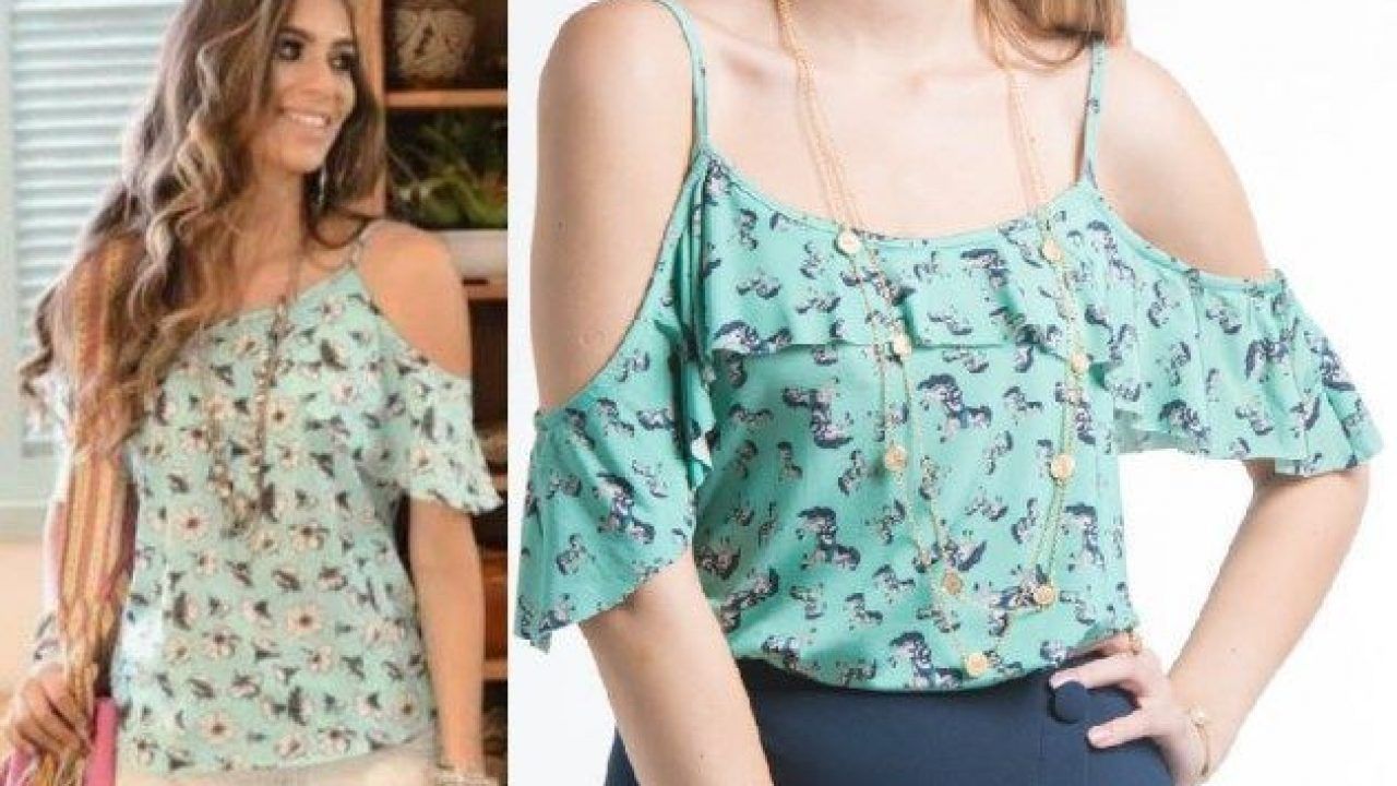 Blusa Cuadros Hombros Descubiertos | Cuidado con el Perro