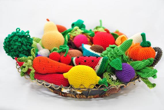 Frutas y vegetales amigurumi