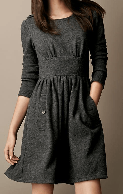 Patrón Vestido de invierno con corte bajo el pecho - Patrones gratis