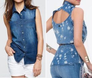 Camisa sin mangas y cuello