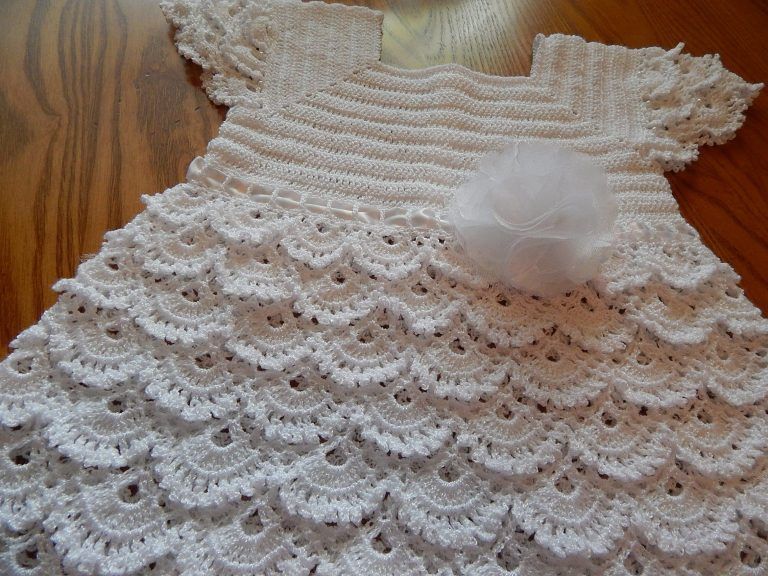 Vestido Blanco Crochet para niña