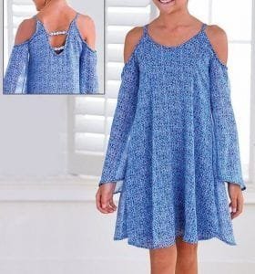 Patrón vestido acampanado infantil con manga