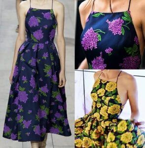 vestido de escote recto