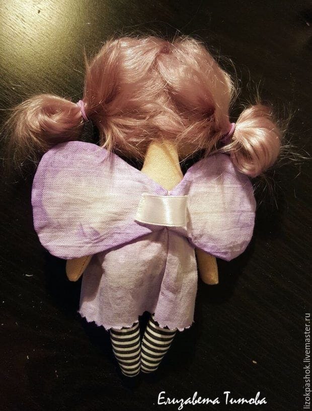 DIY Muñeca de tela mariposa lavanda