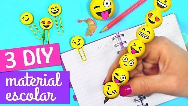 DIY material escolar de emojis