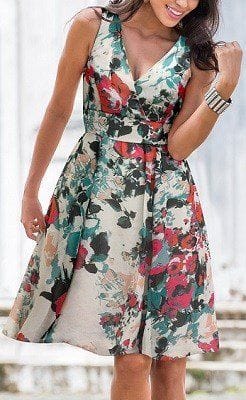 Patrón vestido con escote cruzado - Patrones gratis