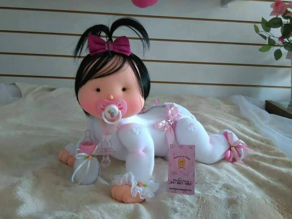 Molde de Muñeca bebé con chupete en fieltro - Patrones Mil