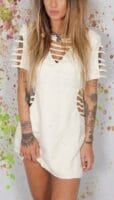 Vestido tubo con tiras