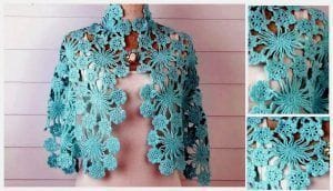 Chal crochet azul cielo Gráficos