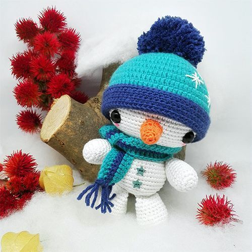 Muñeco de nieve amigurumi fácil de hacer