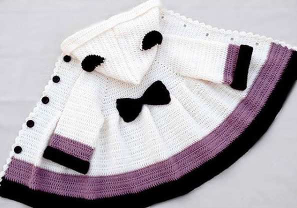 DIY Abrigo niña tejido a crochet