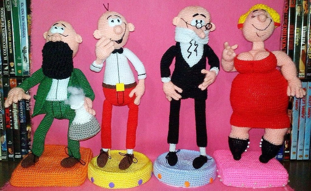 Patrón de los Personajes de Mortadelo y Filemón en amigurumi