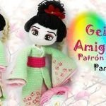 Muñeca a crochet o amigurumi Geisha