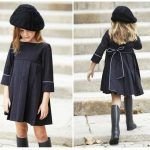 Vestido imperio con pliegues y manga larga