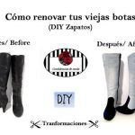 DIY Renovar botas con jeans desgastados y terciopelo
