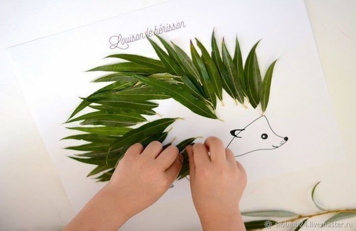 Representar Escoger Haz un esfuerzo Manualidades para hacer con niños - Artesanía dibujos con hojas - Patrones  gratis