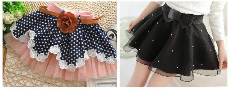 Falda fruncida con volante tul