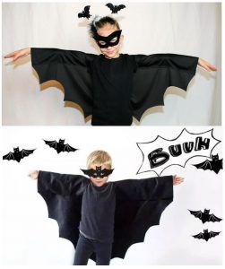 Capa y máscara de murciélago para disfraz infantil