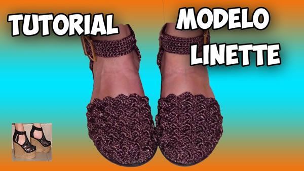 Zapatos tejidos a crochet modelo Linette