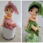 Muñeca porta papel higiénico en porcelana fría