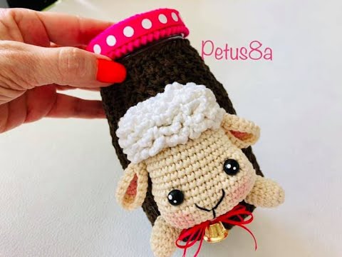 DIY Porta tazas ovejita a crochet y amigurumi