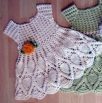 DIY Vestido para bebés a crochet - Patrones gratis