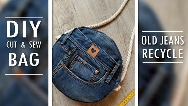 DIY Bolso Jeans redondo