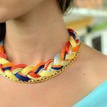DIY collar tejido con cadena