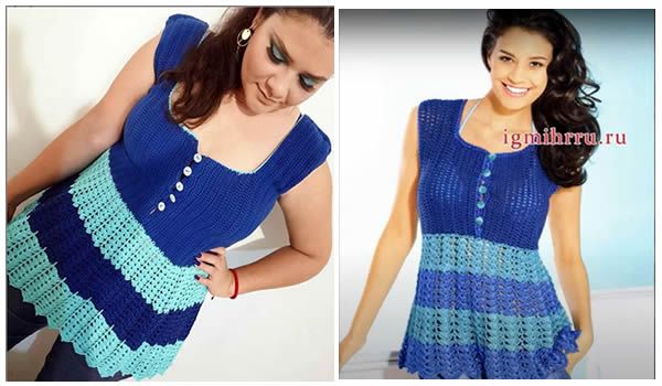 DIY Blusa o vestido tejida a crochet - Patrones gratis