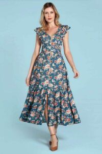 Vestido cuello pico