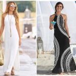 Vestido largo americano con patrón