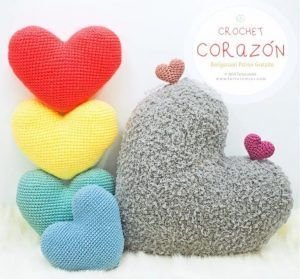 Patrones amigurumi 68 Corazón amigurumi fácil con patrón