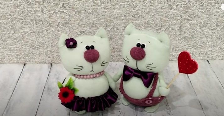 Gatos enamorados con calcetines