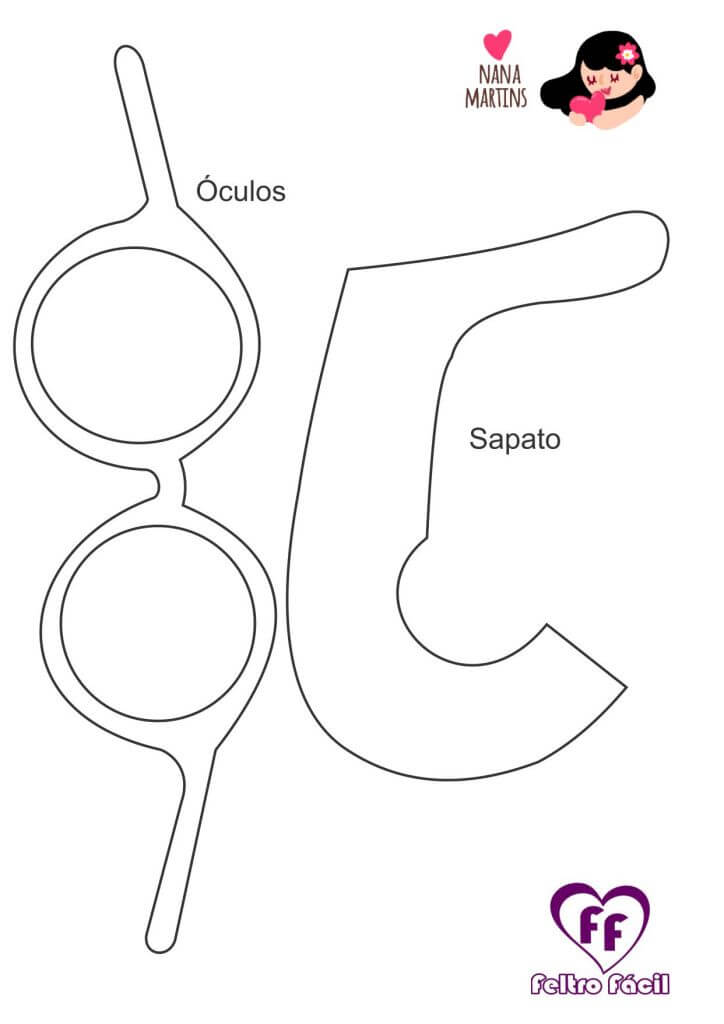 Muñeca de fieltro con moldes Muñeca de fieltro con moldes