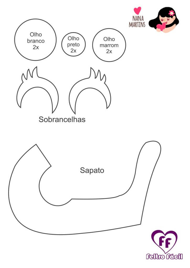Muñeca de fieltro con moldes Muñeca de fieltro con moldes
