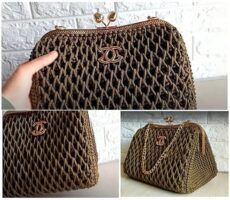 Bolso a crochet con boquilla elegante y fácil