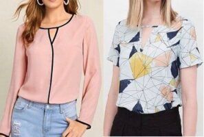 Blusa básica con abertura en V patrón