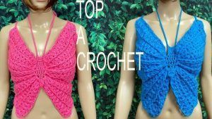 Top mariposa a crochet paso a paso