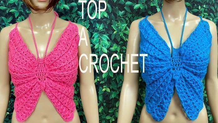 Top mariposa a crochet paso a paso
