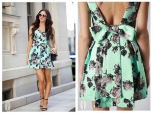Vestido plisado con escote en la espalda