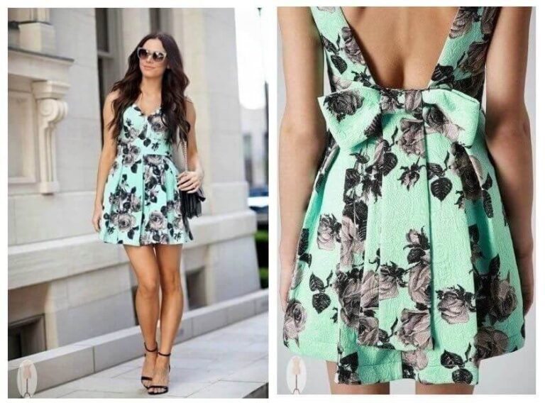 Vestido plisado con escote en la espalda