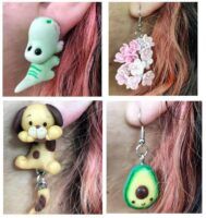 DIY Pendientes kawaii en porcelana fría