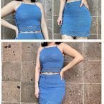 Conjunto Top y Falda tejido a crochet