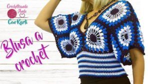 Blusa a crochet modelo ojitos paso a paso