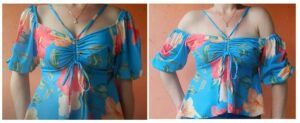 Blusa con fruncido en el pecho