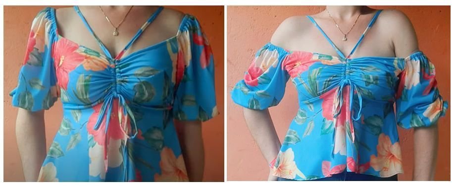 Blusa con fruncido en el pecho